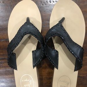 Jack Rogers Black Thelma Thong, Size 8.5